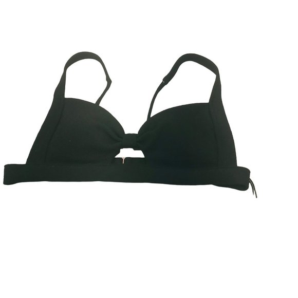 Shade And Shore Women's Size Small 4-6 Knot Front Crepe Texture Bikini Swim Top - Picture 1 of 16